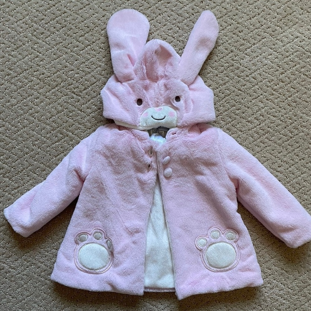 NWT Pink Soft Baby Bunny Poncho